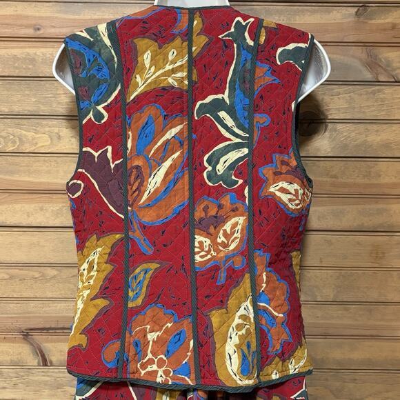 Howard Wolf Dallas Vintage Floral Maxi Skirt Sz 4 Quilted Vest Size 6 Floral USA - Picture 7 of 11